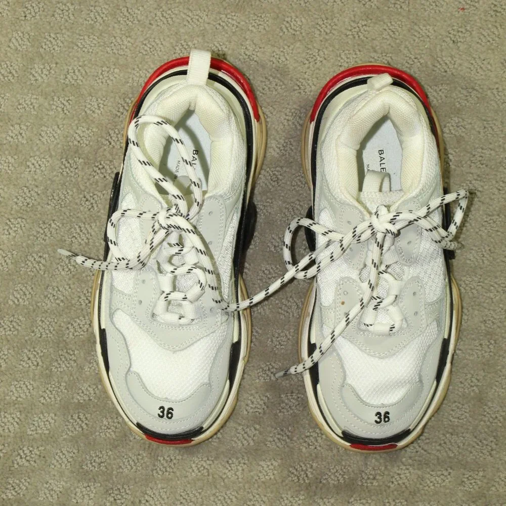 Balenciaga Womens Triple S Multicolor Lace-Up Low Top Sneaker Shoes Sz 6 / 36
